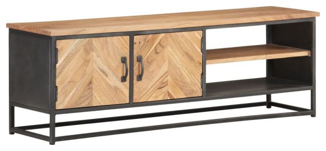 Vidaxl Tv Stand Tv Unit Sideboard Tv Console Media Cabinet Solid Acacia ... for Vidaxl Tv Stand Tv Unit Sideboard Tv Console Cabinet Solid Acacia Wood And Mdf