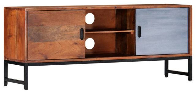 Vidaxl Tv Stand Tv Unit Sideboard Tv Console Media Cabinet Solid Acacia ... inside How to Choose the Right TV Stand That Complements Your Home Decor