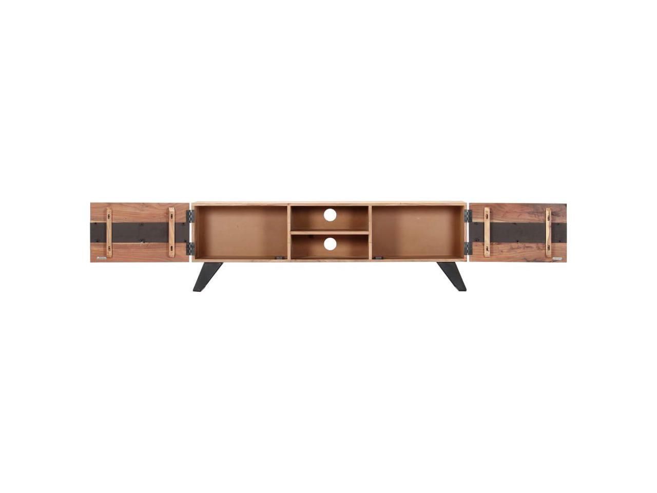 Vidaxl Tv Stand Tv Unit Sideboard Tv Console Media Cabinet Solid Acacia ... regarding Understanding the durability and aesthetics of solid acacia wood vs MDF in television furniture