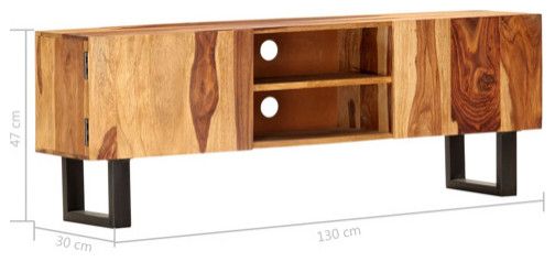 Vidaxl Tv Stand Tv Unit Sideboard Tv Console Media Cabinet Solid Wood ... throughout Understanding the durability and aesthetics of solid acacia wood vs MDF in television furniture