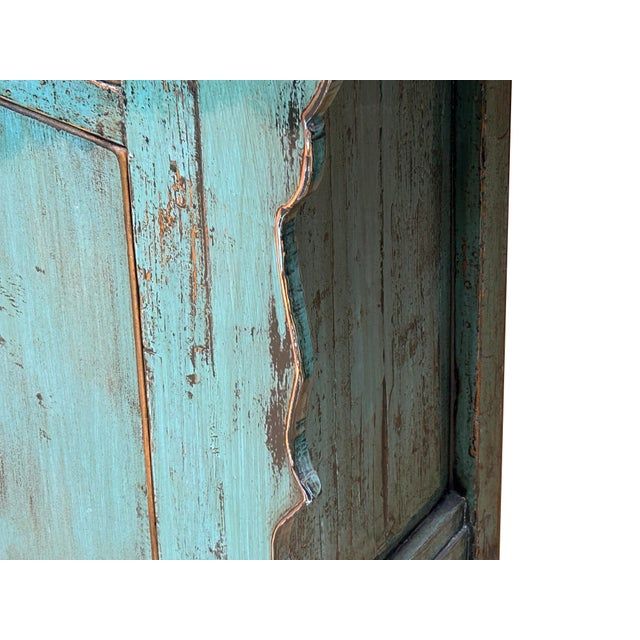 Vintage Distressed Teal Blue Green Carved Apron Console Table | Chairish for Understanding the Artisanal Craftsmanship Behind Vintage Distressed Furniture