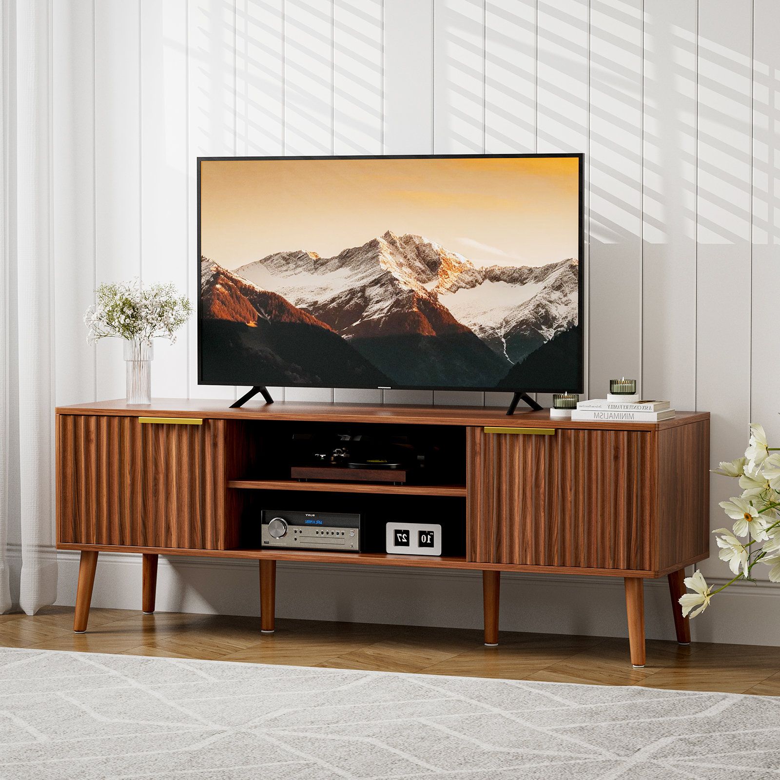 Zttriee Tv Stand For Living Room, Mid Century Modern Entertainment ... inside Understanding the evolution of modern entertainment stands and cabinet designs