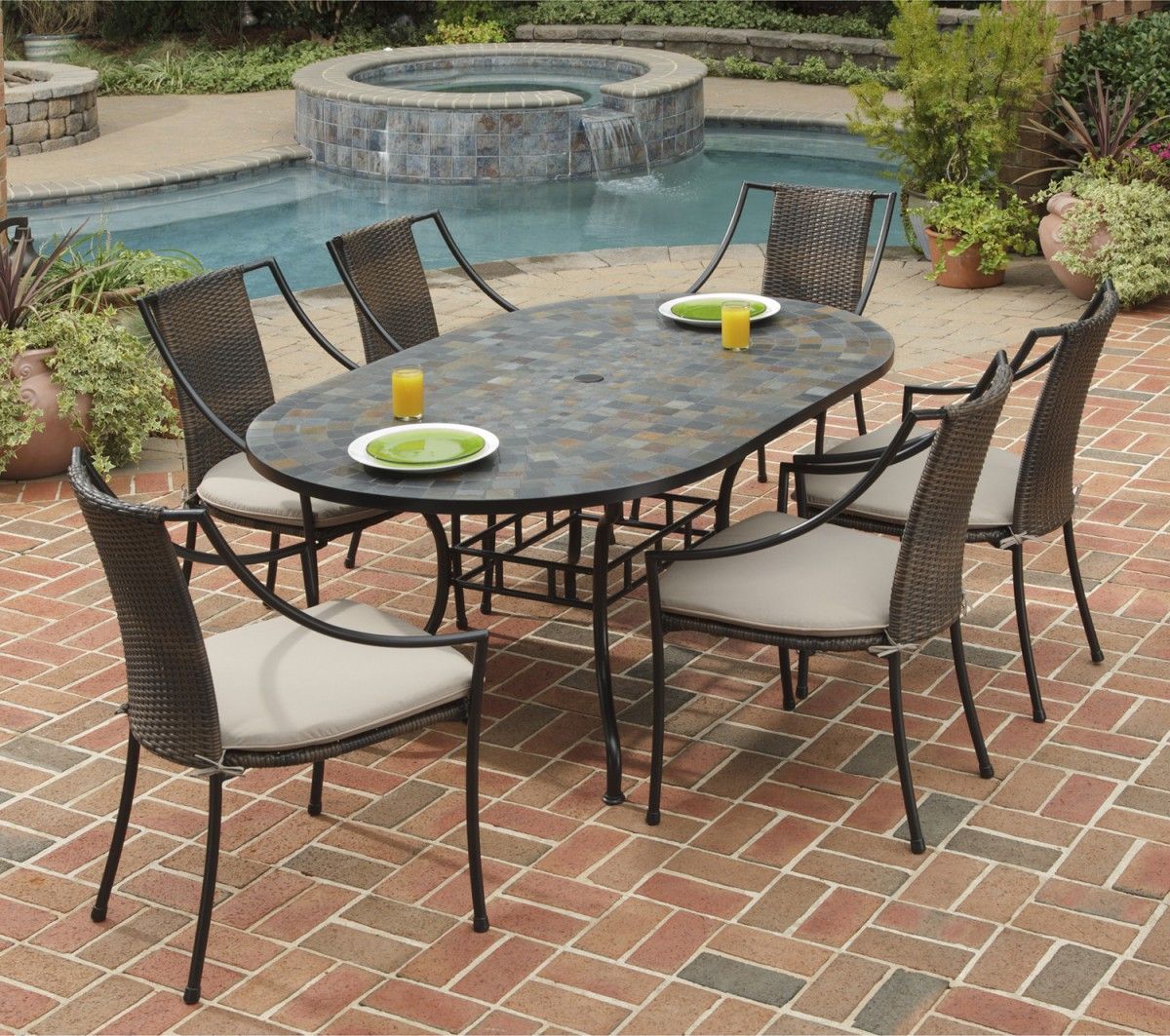 Home Styles Stone Harbor Oval Outdoor Dining Table - Patio Table with regard to Outdoor Dining Table Oval