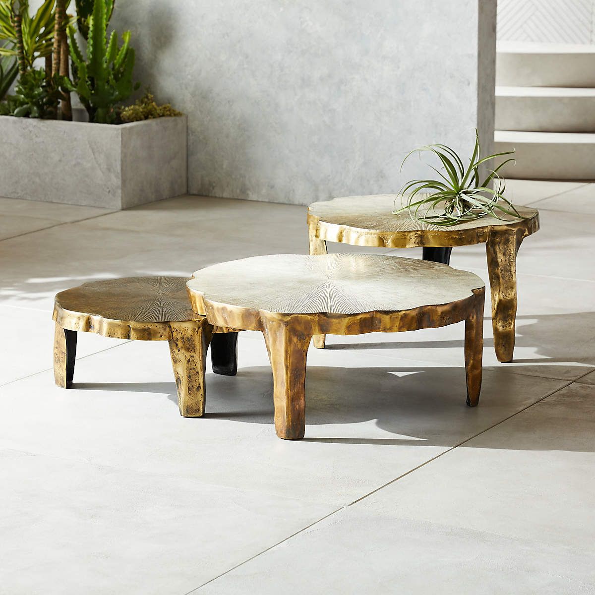 Lilly 3-Piece Nesting Outdoor Patio Table Set + Reviews | Cb2 within Why the smart engineering of today&amp;#039;s nesting bistro sets prevents pinched fingers and saves floor area