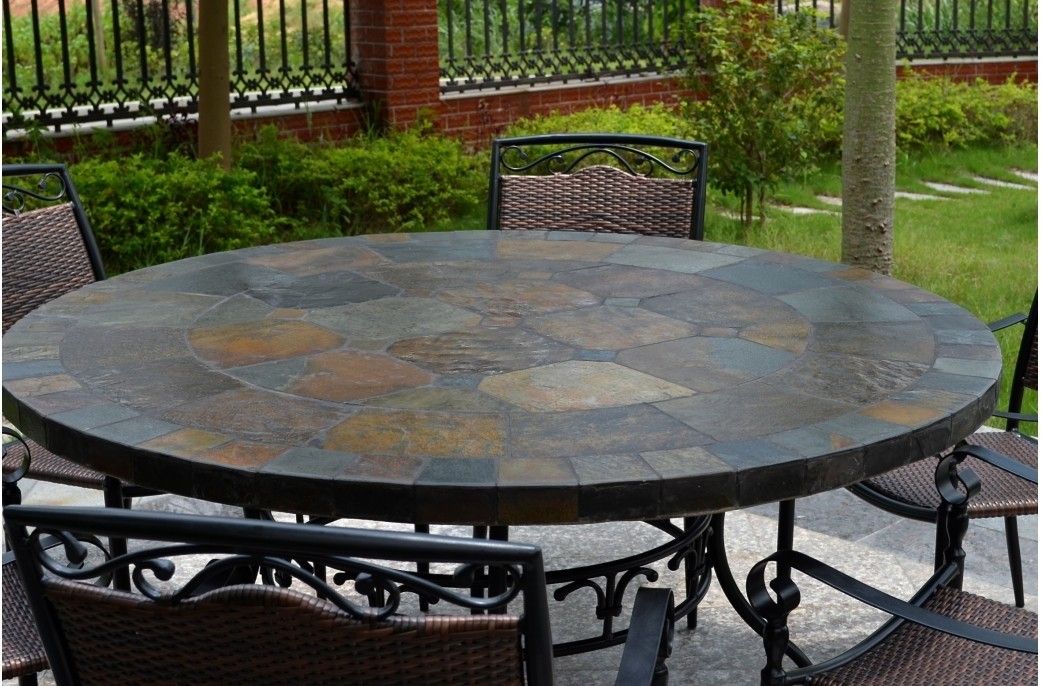 Outdoor Dining Table Marble Top At Antionette Murphy Blog inside The surprising resilience of concrete and resin tops that mimic hand-carved marble for patios