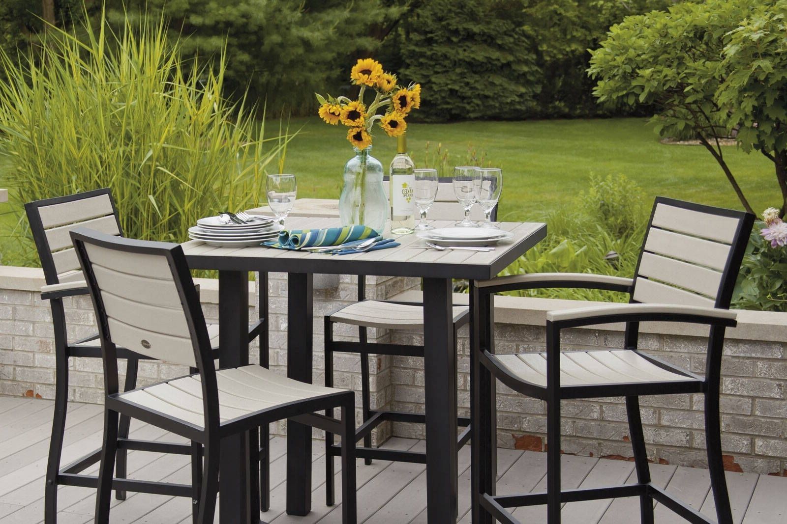 Outdoor High Top Table Set / Hand Made Live Edge Walnut Bar Height ... with High Top Dining Set Outdoor