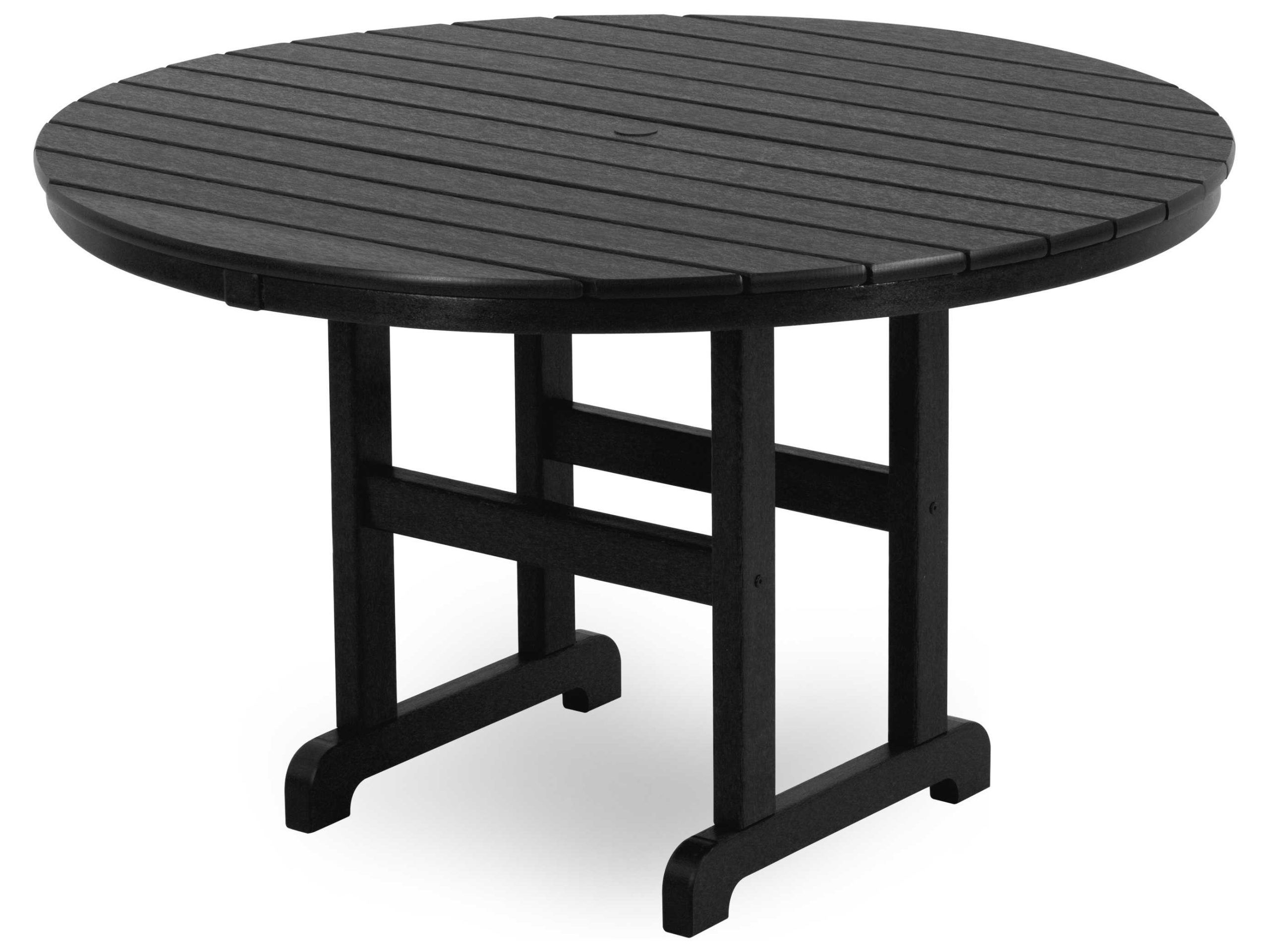 Polywood® La Casa Cafe Recycled Plastic 48 Round Dining Table With ... inside Recycled Plastic Outdoor Dining Table