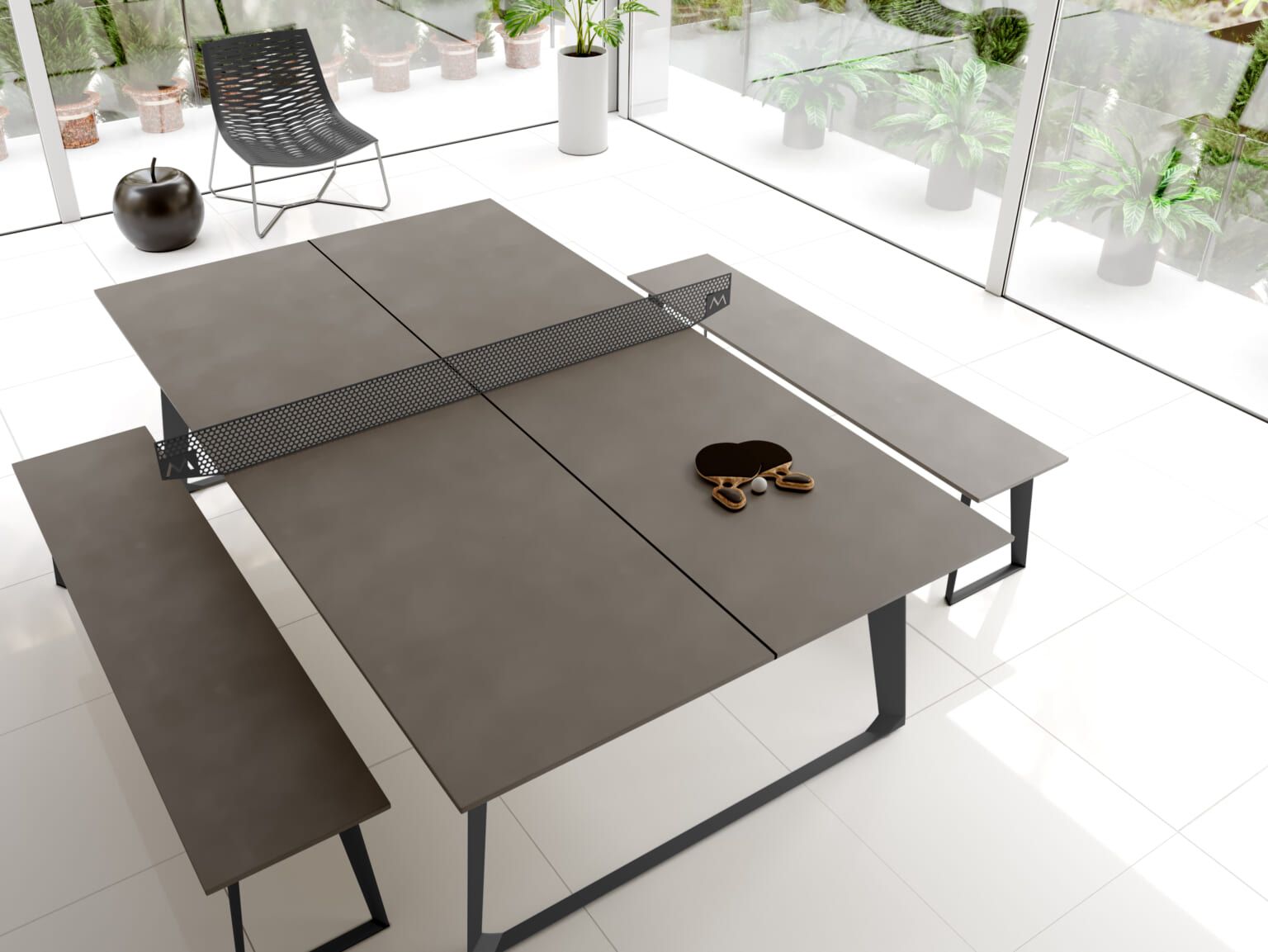 This Sleek Outdoor/Indoor Dining Set Doubles As A Ping Pong Table - Maxim within Why high-end designers are prioritizing foldable outdoor ping pong dining tables for seamless indoor outdoor living