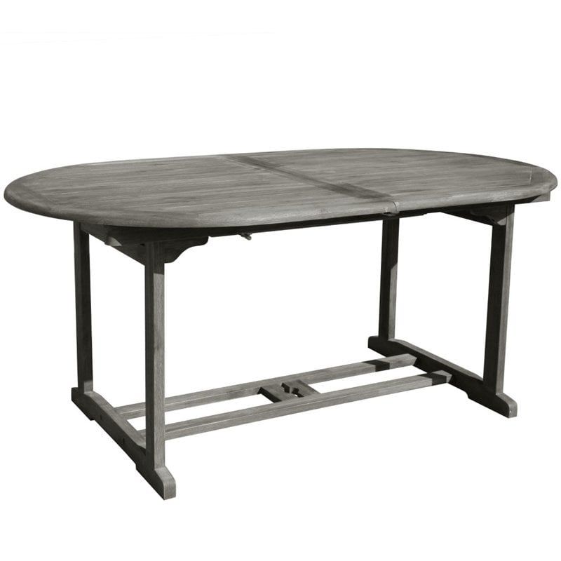Vifah Renaissance Extendable Oval Patio Dining Table In Natural - V1296 with regard to Outdoor Dining Table Oval