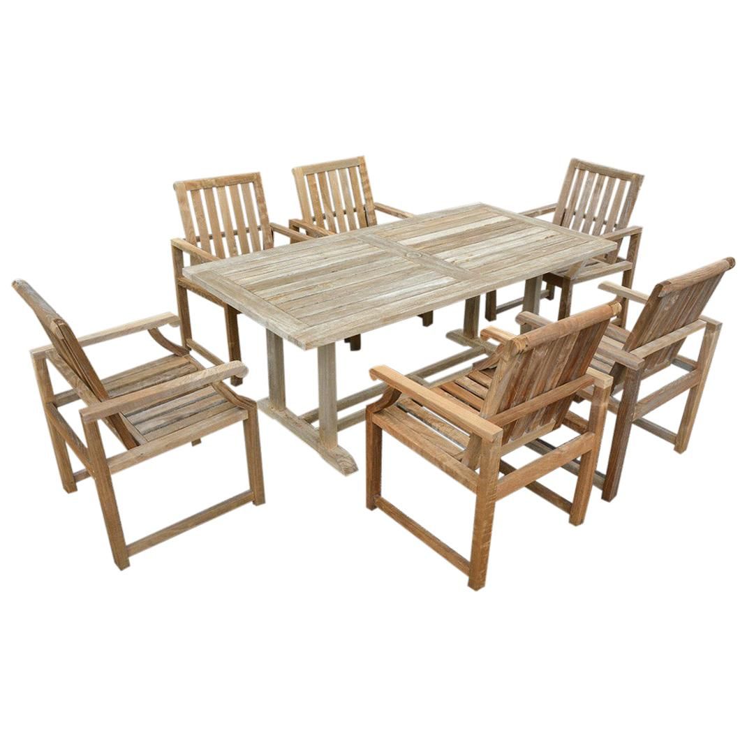 Vintage Outdoor Garden Teak Dining Table And Chairs Set At 1Stdibs ... pertaining to Why vintage metal remains the only material that truly survives decades of al fresco dining