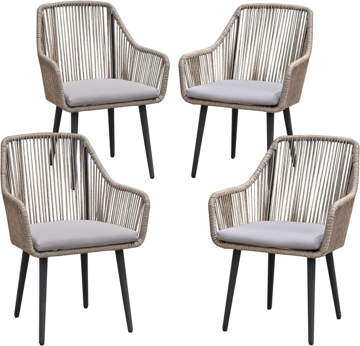 Amazon.com: Patiorama Outdoor Dining Chairs, Patio Dining Chair Set Of ... with The Secret to Stackable Outdoor Chairs That Do Not Look Cheap