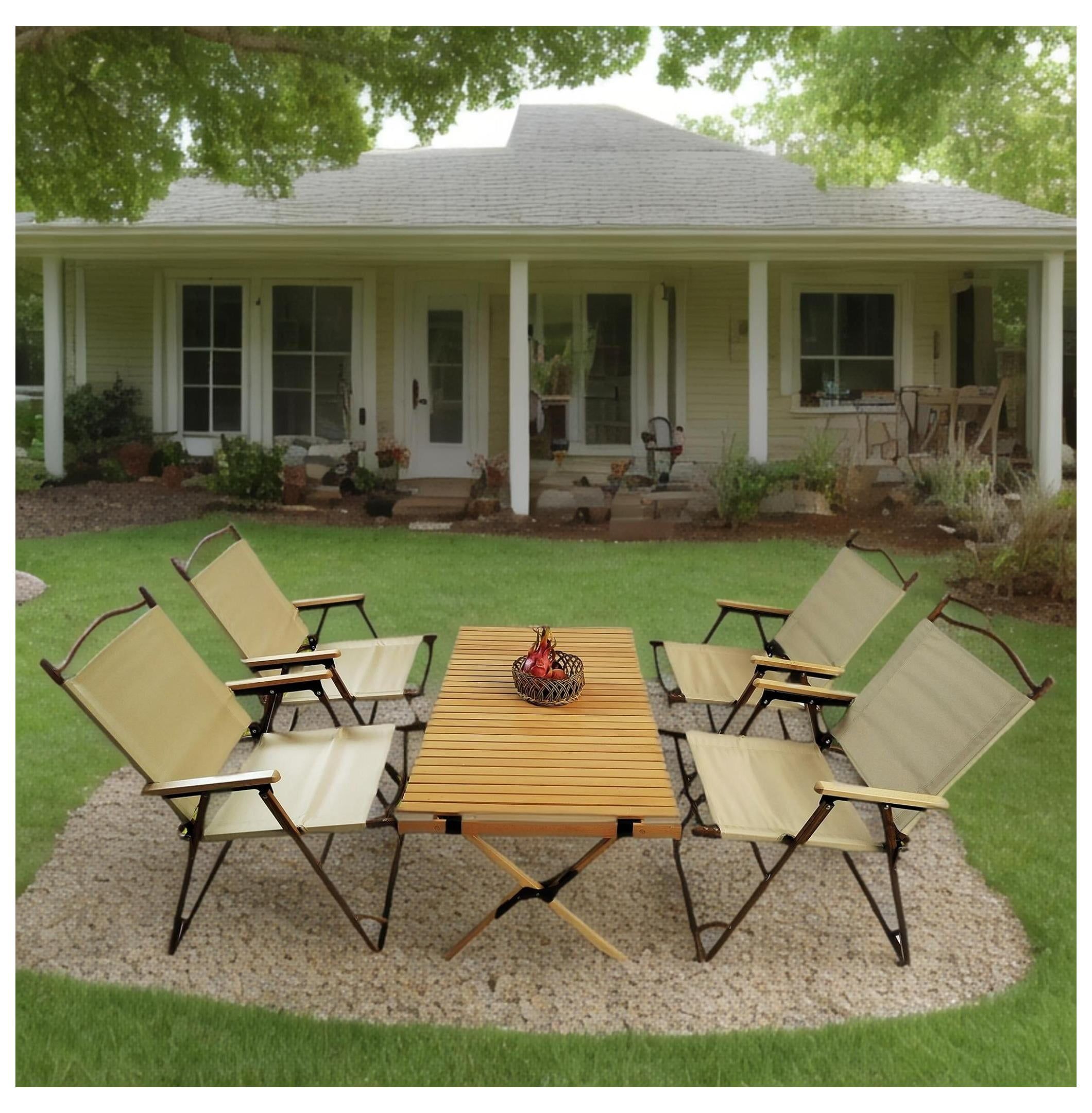 Foldable Dining Set, 5-Piece Portable Table &amp;amp; Chairs Set, Indoor ... with The Real Difference Between Cheap and Quality Foldable Outdoor Dining Sets