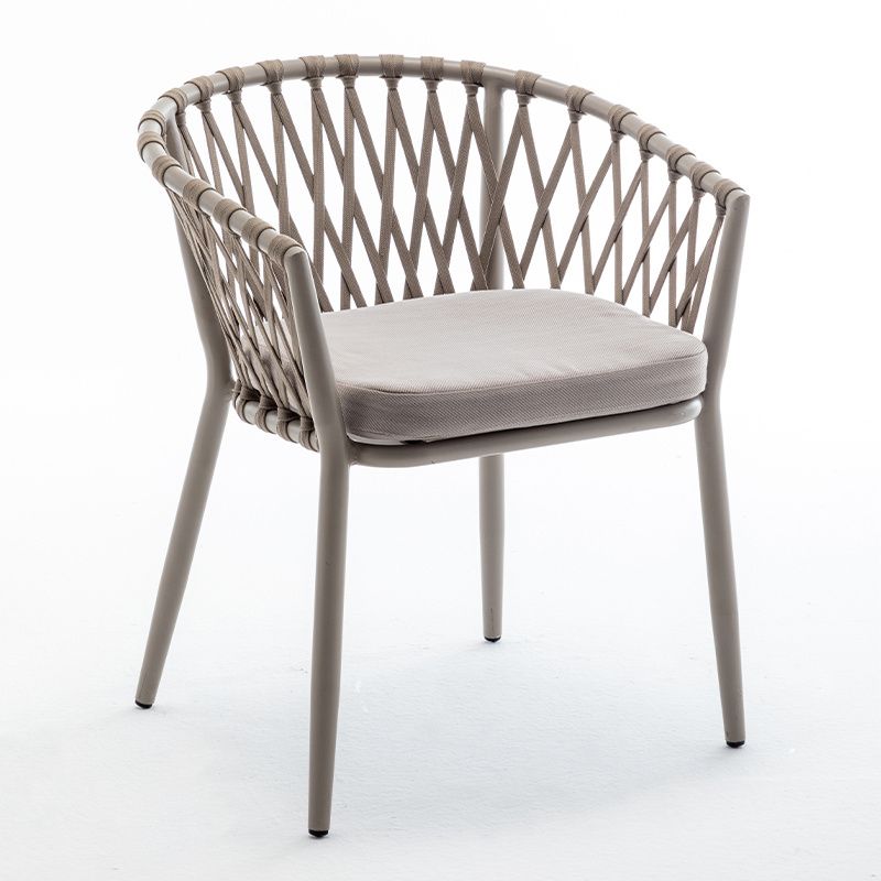Garden Patio Textilene Rope Chair Outdoor Furniture Wicker Stackable ... for Outdoor Dining Chairs Rope