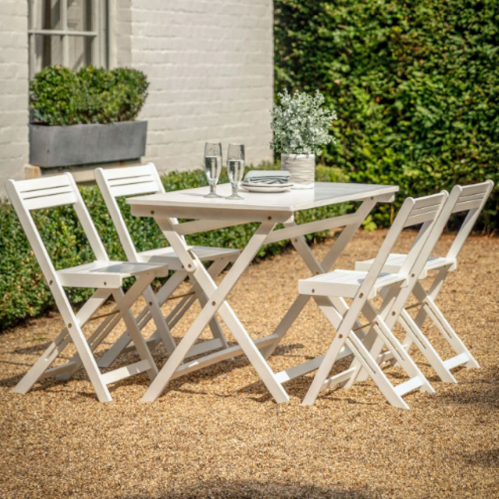 Lajatico Outdoor Wooden Folding Dining Set In White with The Real Difference Between Cheap and Quality Foldable Outdoor Dining Sets