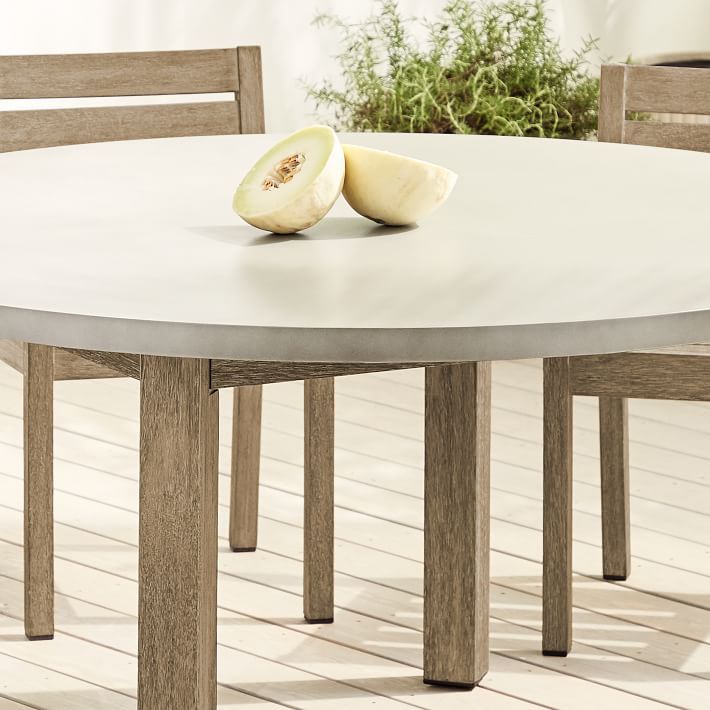 Portside Outdoor Concrete Round Dining Table (60") | West Elm with regard to Round Concrete Outdoor Dining Table